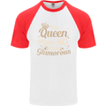40th Birthday Queen Forty Years Old 40 Mens S/S Baseball T-Shirt White/Red