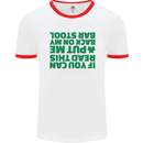 Back on My Bar Stool St. Patrick's Day Mens White Ringer T-Shirt White/Red
