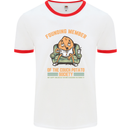 Funny Lazy Couch Potato Watchng TV & Movies Mens White Ringer T-Shirt White/Red