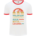 Grandad Man Myth Legend Funny Fathers Day Mens Ringer T-Shirt White/Red