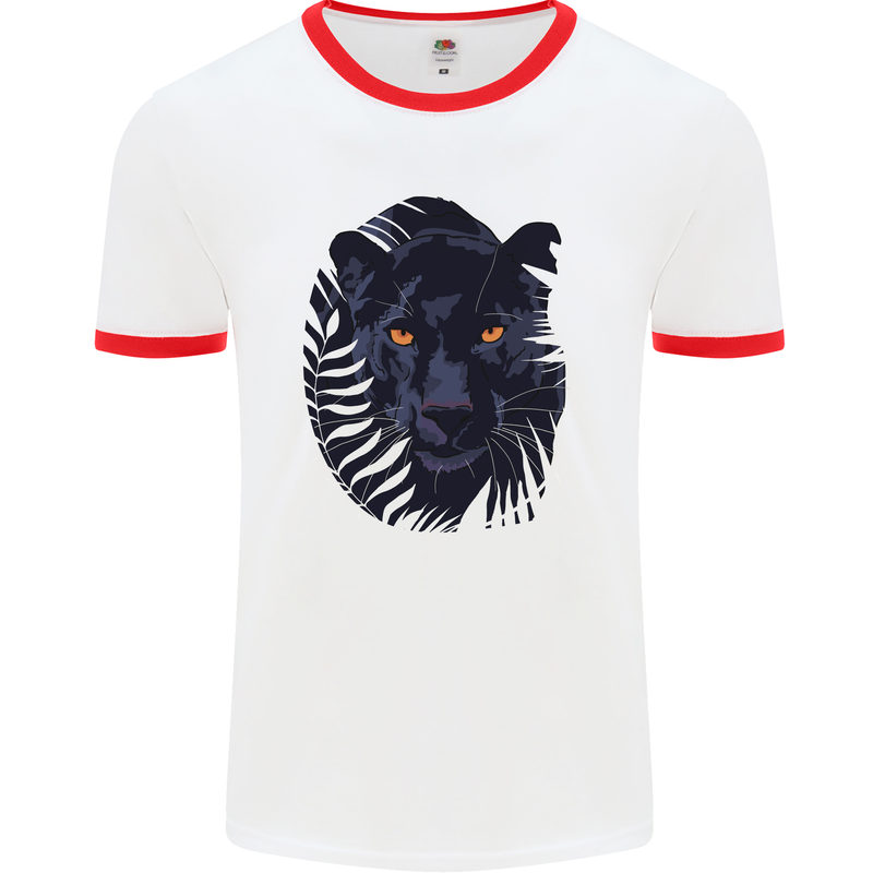 A Black Panther Mens White Ringer T-Shirt White/Red