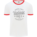 Vintage Year 72nd Birthday 1951 Mens Ringer T-Shirt White/Red