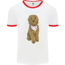 A Doodle Goldendoodle Dog Mens Ringer T-Shirt White/Red