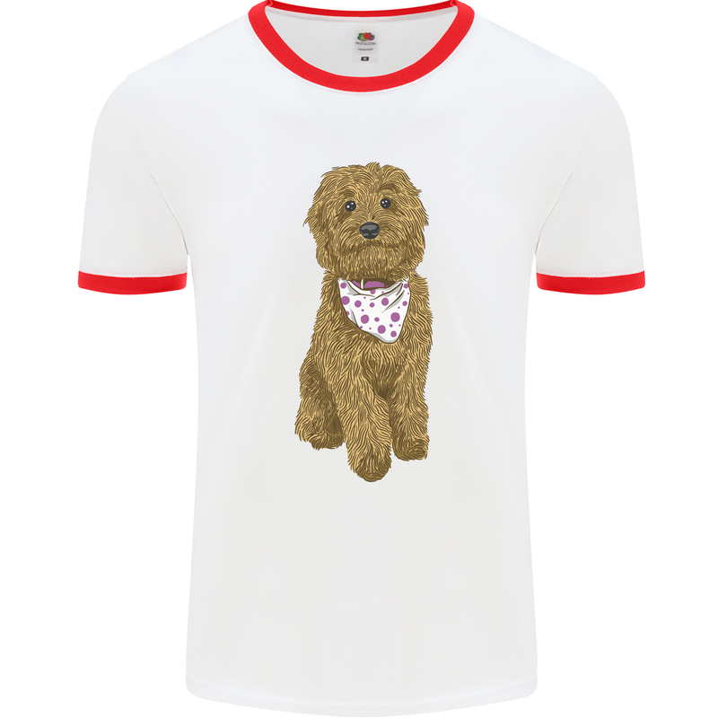 A Doodle Goldendoodle Dog Mens Ringer T-Shirt White/Red