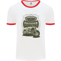 Custom Motorcycles Choppers Biker Motorbike Mens White Ringer T-Shirt White/Red