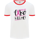 Breast Cancer Awareness Fake Boobs Mens Ringer T-Shirt White/Red