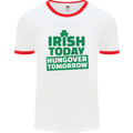 Irish Hungover Tomorrow St. Patrick's Day Mens White Ringer T-Shirt White/Red