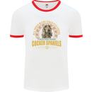 A Cocker Spaniel Dog Mens Ringer T-Shirt White/Red