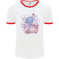 Vegetarian Animals Vegan Mens White Ringer T-Shirt White/Red