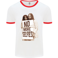 No More Selfies Funny Camer Photography Mens White Ringer T-Shirt White/Red