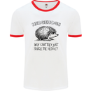 Hedgehogs Just Share the Hedge Funny Mens White Ringer T-Shirt White/Red