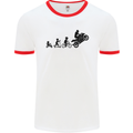 Motorbike Evolution Funny Biker Motorcycle Mens White Ringer T-Shirt White/Red