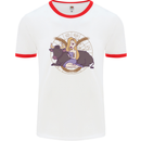 Taurus Star Sign Zodiac Astrological Mens Ringer T-Shirt White/Red
