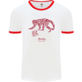 Chinese Zodiac Shengxiao Year of the Monkey Mens White Ringer T-Shirt White/Red