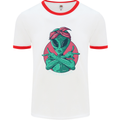 Funny Alien Gangster UFO 2Pac Rap Music Mens White Ringer T-Shirt White/Red