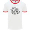 Vikings Valknut Symbol With Ravens Mens White Ringer T-Shirt White/Red