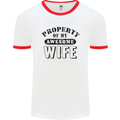 Property of My Awesome Wife Valentine's Day Mens White Ringer T-Shirt White/Red