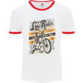 Low Rider Classic Chopper Biker Motorcycle Mens White Ringer T-Shirt White/Red