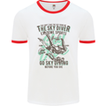 The Skydiver Extreme Sports Skydiving Mens White Ringer T-Shirt White/Red