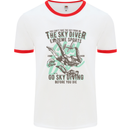 The Skydiver Extreme Sports Skydiving Mens White Ringer T-Shirt White/Red