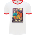 Camping Solves Most of My Problems Funny Mens White Ringer T-Shirt White/Red