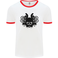 Motocross Face Mens White Ringer T-Shirt White/Red