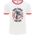 Karate Good Things Mixed Martial Arts MMA Mens White Ringer T-Shirt White/Red