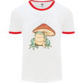 A Frog Under a Toadstool Umbrella Toad Mens White Ringer T-Shirt White/Red