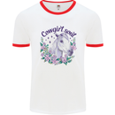 Cowgirl Soul Equestrian Horse Mens Ringer T-Shirt White/Red