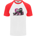 Honey Badger Mens S/S Baseball T-Shirt White/Red