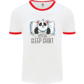 Panda Bear Funny Sleep Sleeping Nightwear Mens White Ringer T-Shirt White/Red