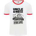 Uncle & Niece Friends for Life Funny Day Mens White Ringer T-Shirt White/Red