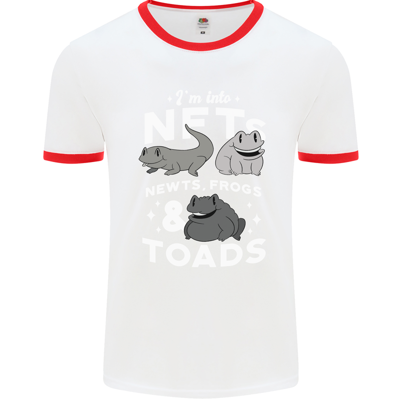 NFT Newts Frogs Toads Mens Ringer T-Shirt White/Red