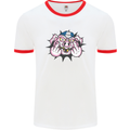 Offensive Pig Finger Flip Mens White Ringer T-Shirt White/Red