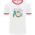 LGBT Turtle Gay Pride Day Awareness Mens White Ringer T-Shirt White/Red