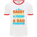 Daddy A Dad Forever Funny Fathers Day Mens Ringer T-Shirt White/Red