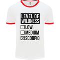 Levels of Wildness Scorpio Mens White Ringer T-Shirt White/Red