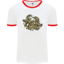Valknut Symbol With Ravens Vikings Mens White Ringer T-Shirt White/Red