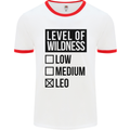 Levels of Wildness Leo Mens White Ringer T-Shirt White/Red