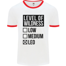 Levels of Wildness Leo Mens White Ringer T-Shirt White/Red