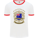 All Men Are Born Equal Australian Australia Mens White Ringer T-Shirt White/Red