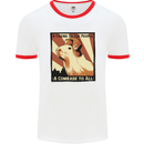 Capybara Comrade Mens Ringer T-Shirt White/Red