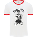 Muay Thai Fighter Mixed Martial Arts MMA Mens White Ringer T-Shirt White/Red