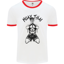 Muay Thai Fighter Mixed Martial Arts MMA Mens White Ringer T-Shirt White/Red