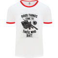 Those Who Bait Fishing Fisherman Funny Mens White Ringer T-Shirt White/Red