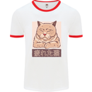 A Tired Cat Mens White Ringer T-Shirt White/Red