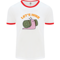 Let's Hike Funny Slug Trekking Walking Mens White Ringer T-Shirt White/Red