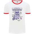 Anatomy of a Racoon Funny Mens White Ringer T-Shirt White/Red
