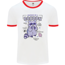 Anatomy of a Racoon Funny Mens White Ringer T-Shirt White/Red