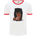 A Zombie Teddy Bear Halloween Mens Ringer T-Shirt White/Red